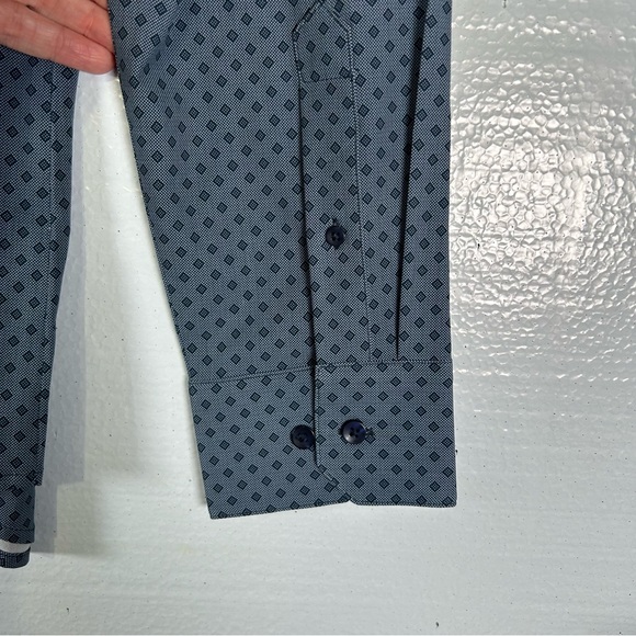 Mizzen &‎ Main Navy Diamond Leeward Dress Men’s No Iron Shirt XXL Trim Fit - Picture 7 of 10